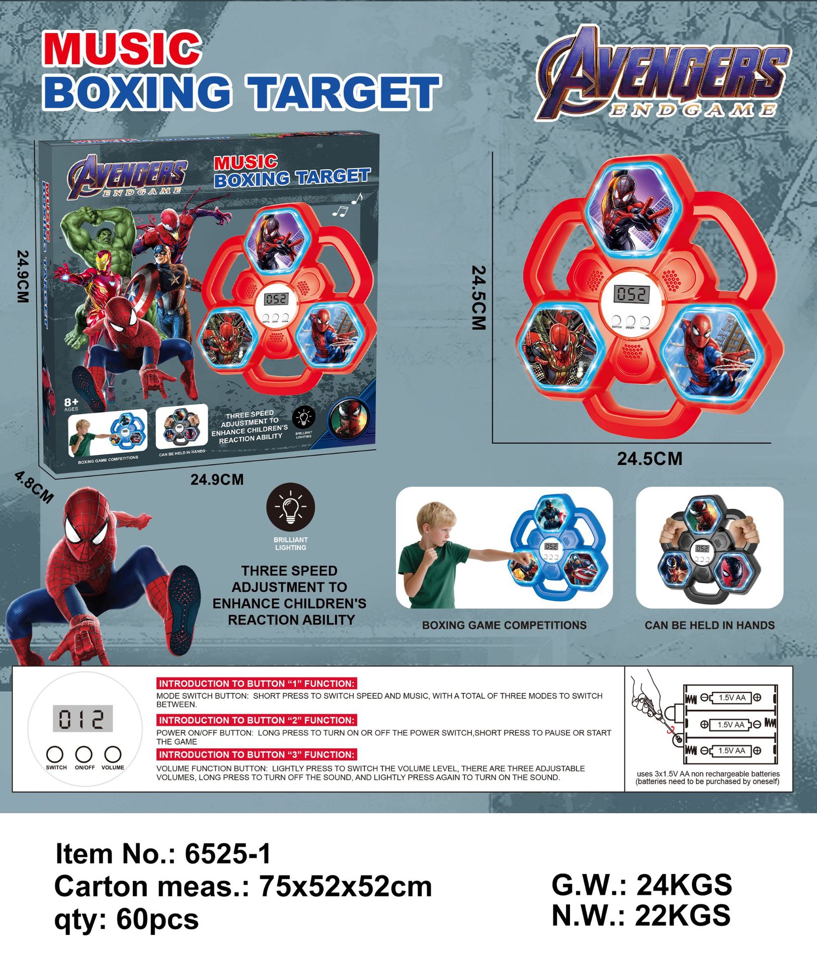 Cross-border e-commerce bestseller rhythm music boxing wall target, home children's Spider-Man, Iron Man, Marvel series boxing trainer, stress-relieving exercise, physical fitness, intelligent boxing training machine Application Scenario