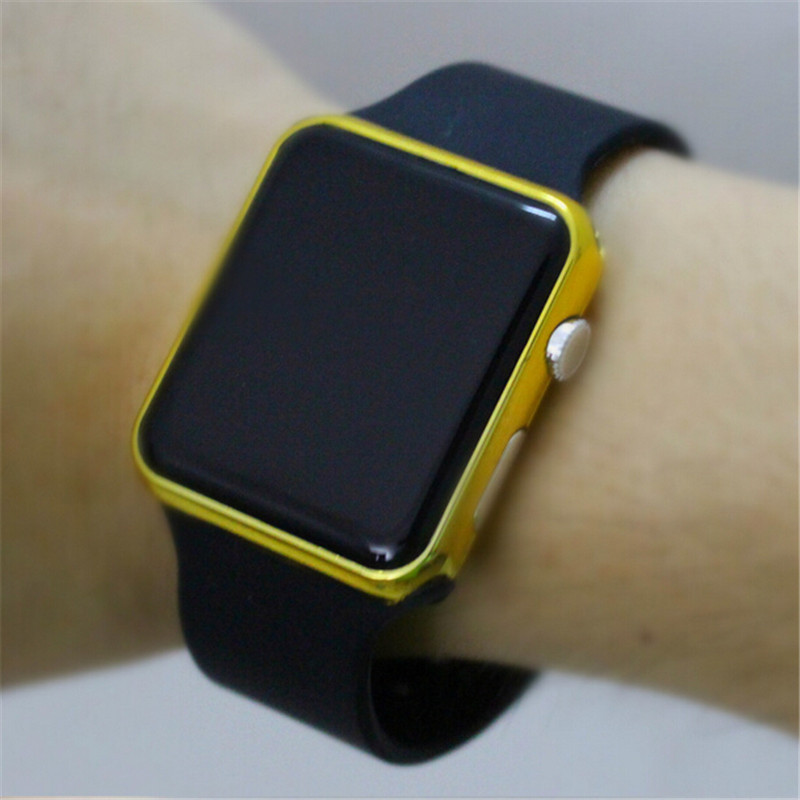 new fashion creative led square thin electronic watch sports student display screen electronic silicone watch details Picture