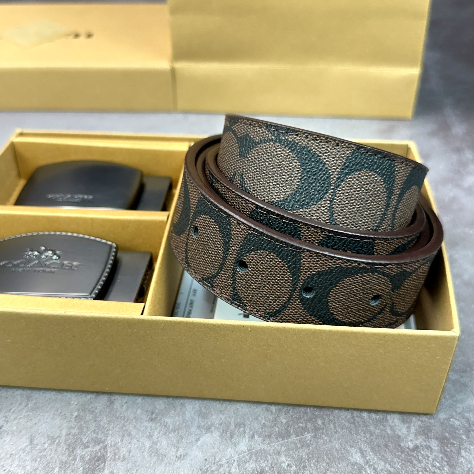 classic koujia double buckle belt men's c buckle cloth tattoo belt business casual belt pant belt in stock wholesale all-matching Item Picture