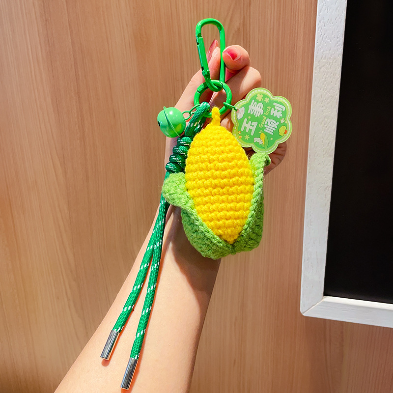 handmade wool crocheted simulation corn keychain plush woven candy toy small pendant couple girlfriends bag ornaments Application Scenario
