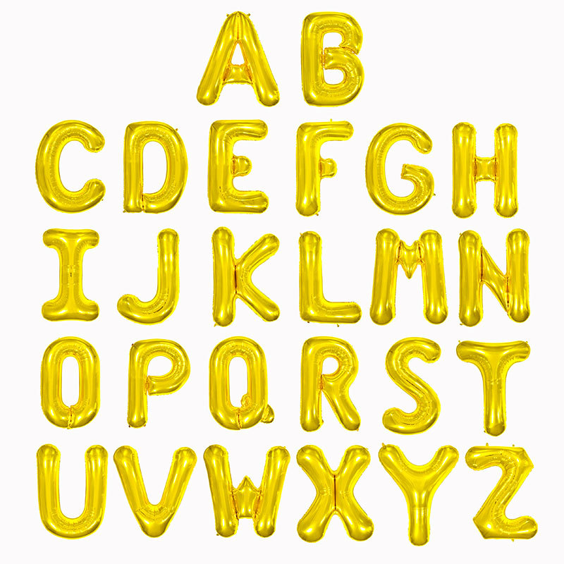 32-inch 40-inch 16-inch english letter aluminum balloon birthday party wedding celebration decoration aluminum foil balloon scene layout Specification drawing
