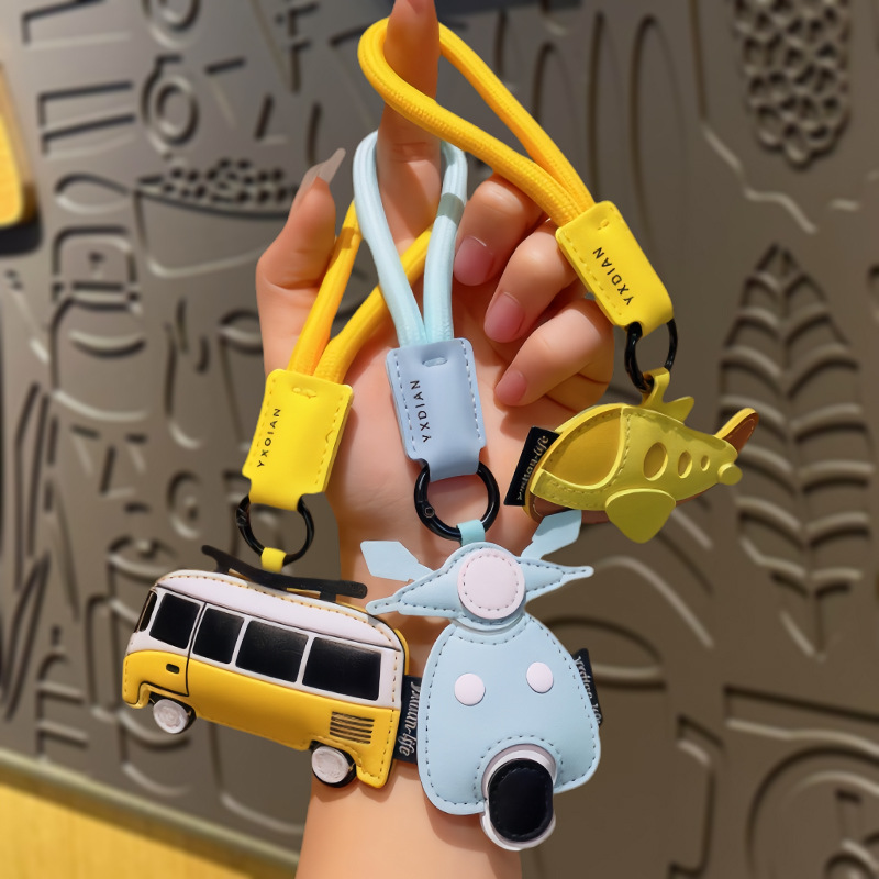 original leather series keychain ornaments small gifts wholesale car key chain pendant schoolbag simple small lanyard full figure