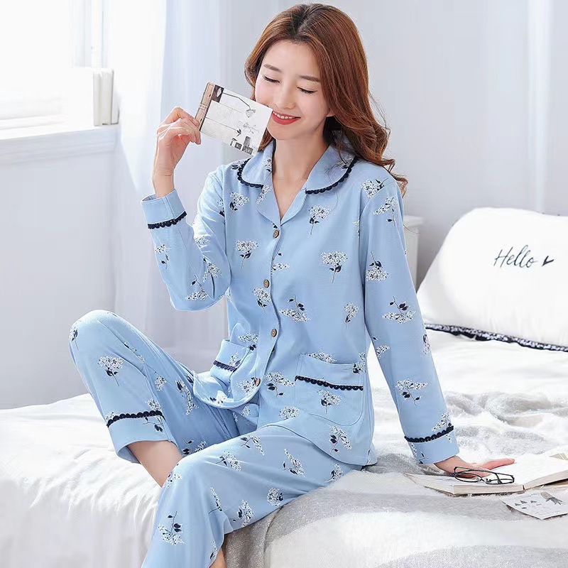 spring and autumn women's cotton long-sleeved pajamas 2023 new autumn women's net red wind homewear details Picture