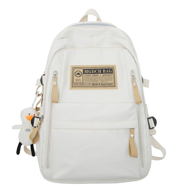 spring and summer simplicity travel primary school student backpack computer casual solid color ultralight junior and middle school students large capacity schoolbag details Picture