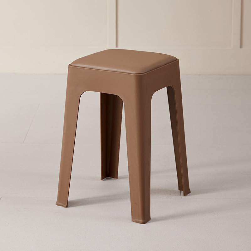 plastic stool household stackable thickened soft bag square stool convenient storage simple high bench non-slip dining table chair Item Picture