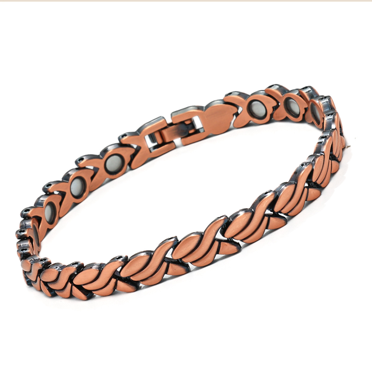 europe and america cross border popular bracelet men's and women's fish wheat-shaped magnet bracelet metal couple bracelet anklet ornament full figure