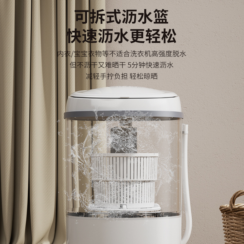 new mini washing machine 4.5kg small household semi-automatic washing machine blue light washing integrated gift drain basket details Picture