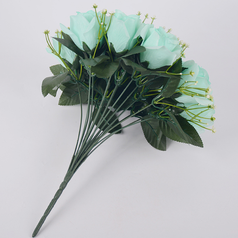 artificial/fake flower 18 large south korea rose bouquet wedding bouquet living room decoration handmade flowers silk flower wholesale Specification drawing