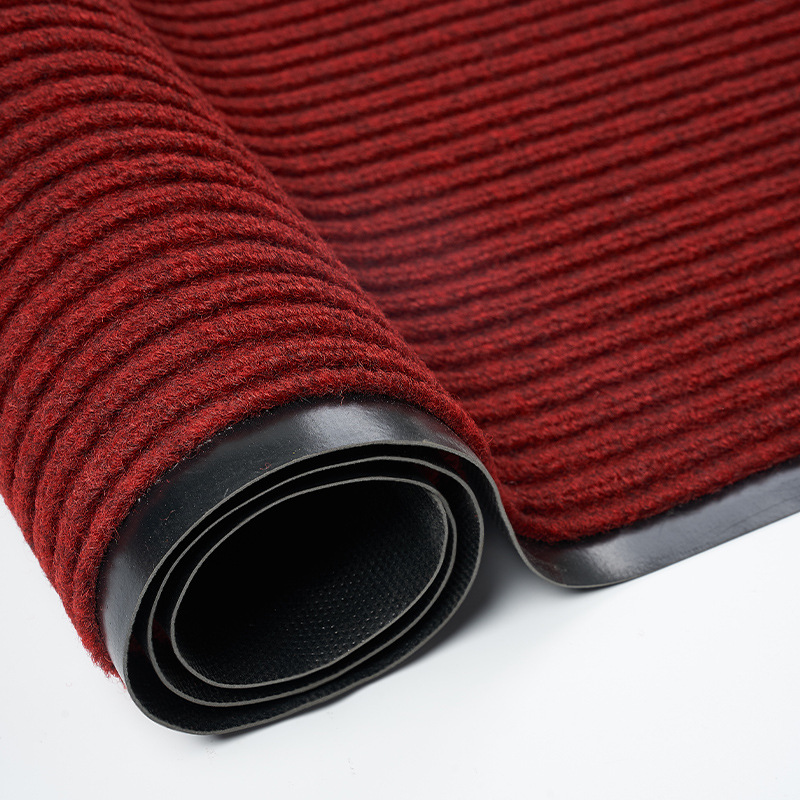 double striped floor mat commercial carpet cutting doorway corridor mat customized pvc non-slip floor mat absorbent door mat mat Item Picture