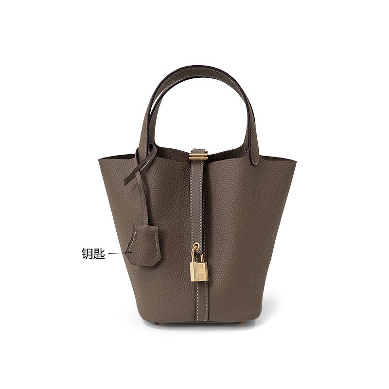 bag hot sale bucket bag genuine leather women's bag vegetable basket bag mummy bag bridal wedding bag light luxury high-grade handbag Specification drawing