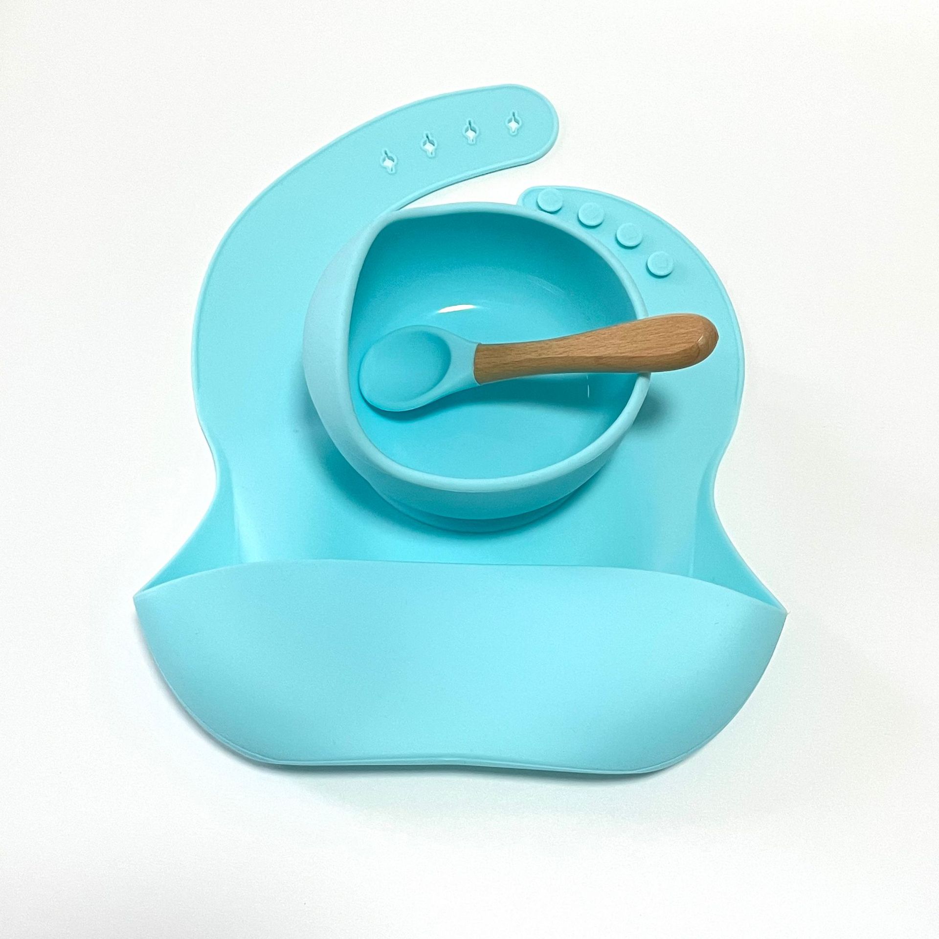 maternal and child supplies children's tableware set baby solid food bowl spoon silicone tableware baby food supplement tools bowl with suction cup Application Scenario