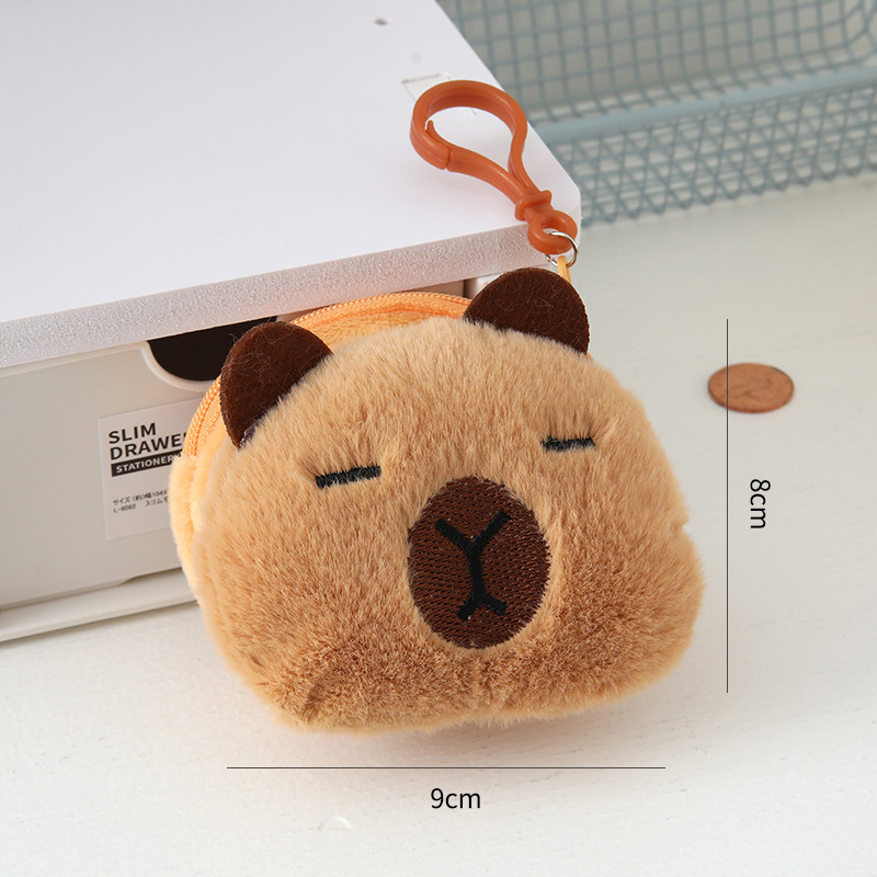 capabala coin purse cute storage bag children's school cartoon plush coin pocket doll mini wallet Item Picture