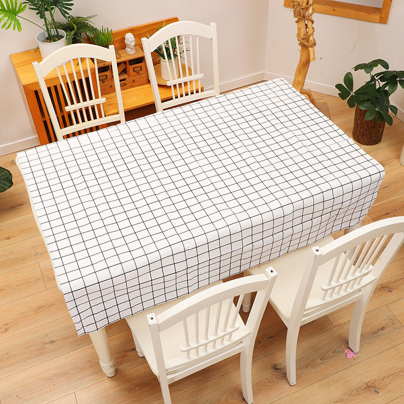 factory direct sales tablecloth waterproof oil-proof dustproof disposable light luxury high-grade suitable for dining table in dining room square fabric Item Picture