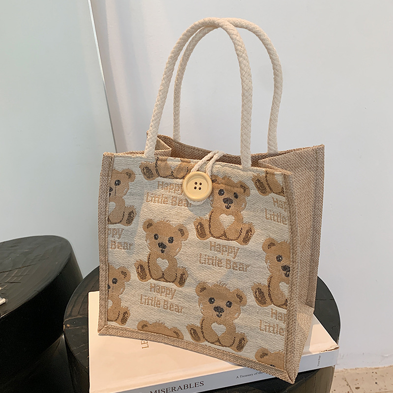 cute bear lunch box lunchbox bag 2022 summer new fashion out hand bag ins shoulder bag full figure