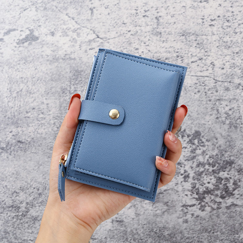 new wallet women's korean-style student coin purse lightweight portable mini version multi-card-slot card holder small zip wallet details Picture