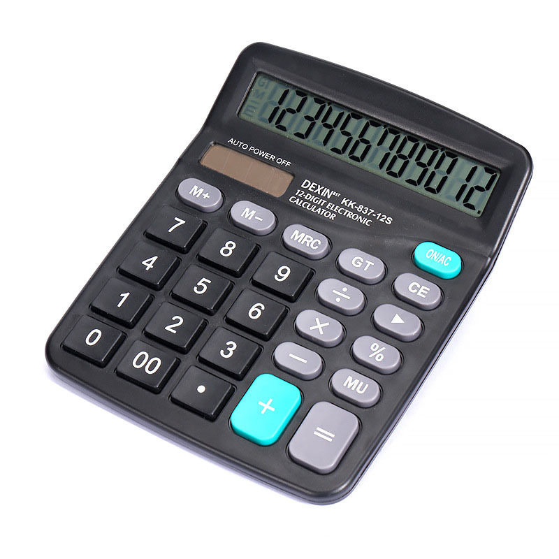 office supplies 837 solar calculator dual power supply 12-bit large display screen accounting computer exclusive for cross-border Item Picture