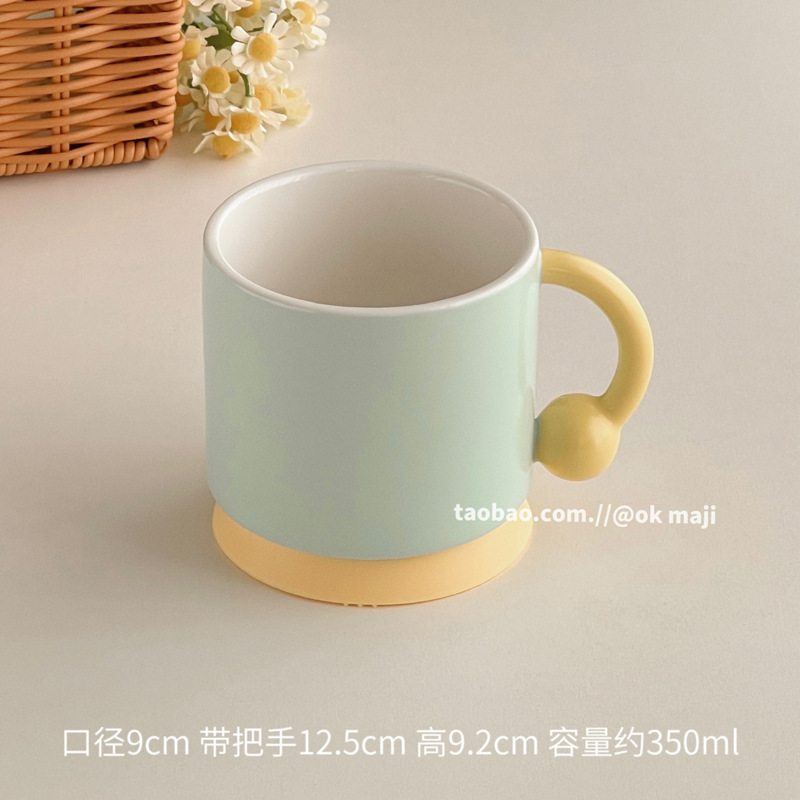 ok maji good-looking simple mug ceramic niche couple cup household drinking oats dessert cup full figure