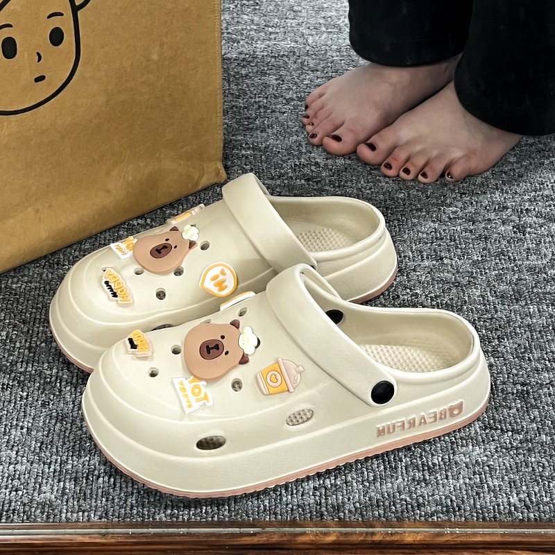 2024 new eva platform coros shoes women's summer outdoor non-slip beach shit feeling two-way sandals women's details Picture