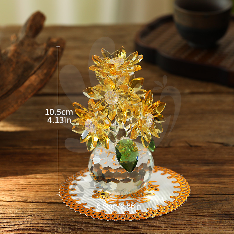 for cross-border crystal glass craftwork simulation 5 small lotus ornaments decorations for friends gift present Application Scenario