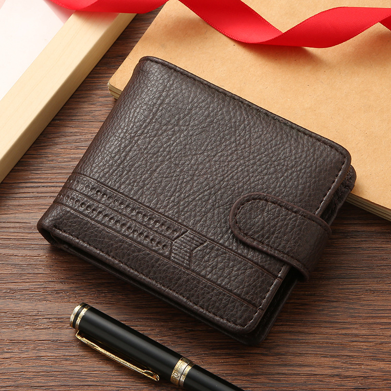 men's wallet new pu leather short foreign trade cross-border zipper hasp wallet new wallet business purse full figure