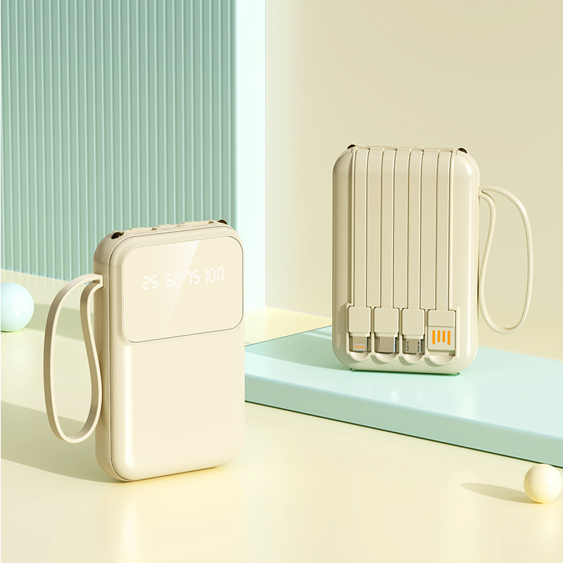 popular 3c certified mini with cable power bank large capacity portable with mobile power gift custom logo full figure
