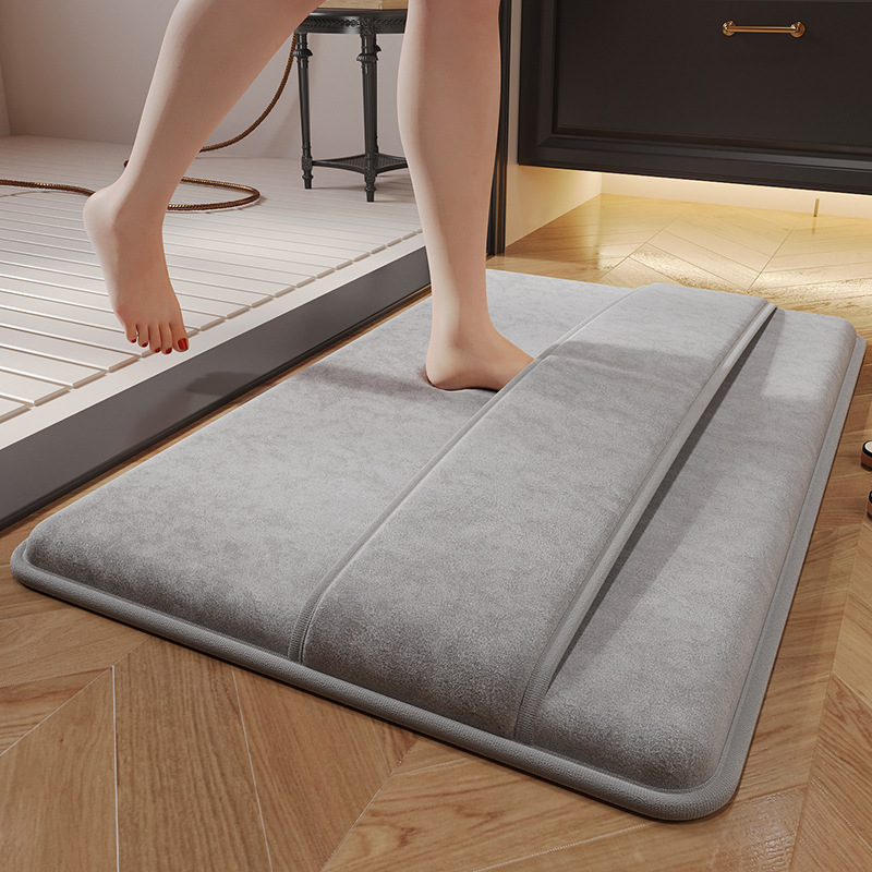 memory foam bathroom mat household bathroom absorbent floor mat shower door floor mat quick-drying bathroom door mat details Picture