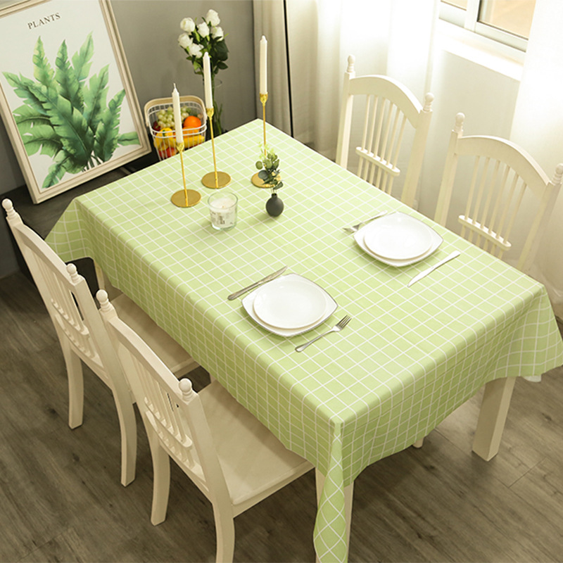 home nordic tablecloth modern minimalist style tablecloth fruit anti-scald and waterproof oil-proof disposable pvc plaid tablecloth details Picture