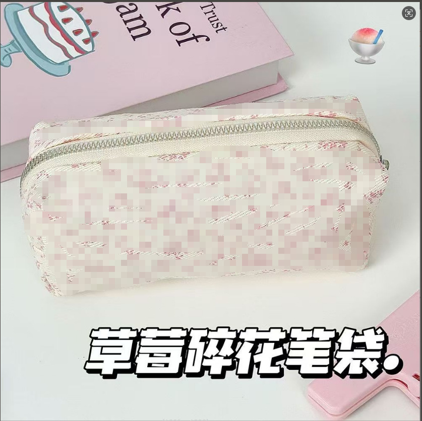 ins good-looking cute girl student cosmetic bag large capacity stationery buggy bag bow pencil case pencil box full figure