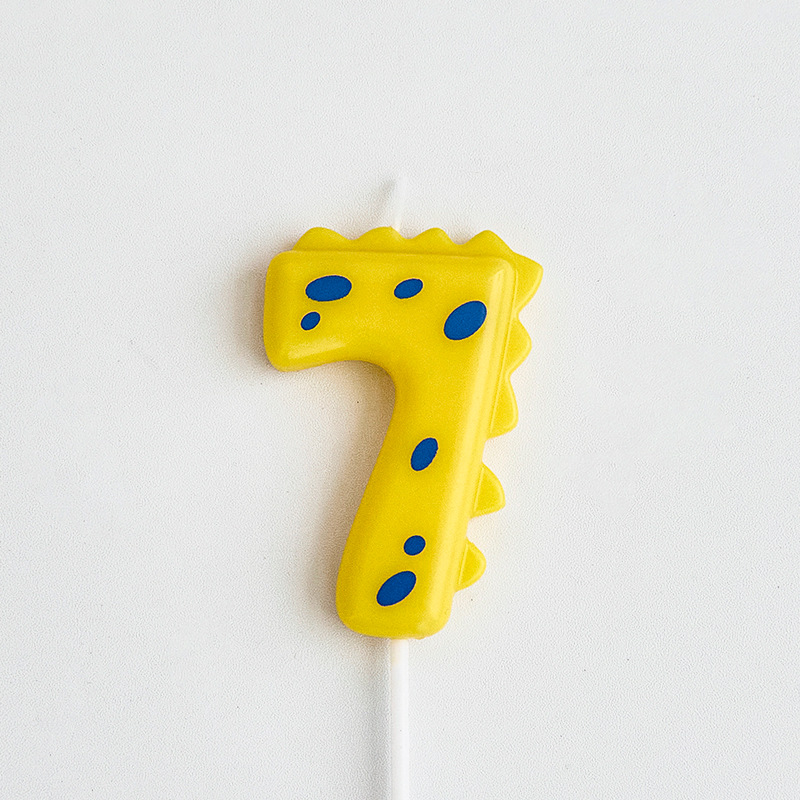 cartoon dinosaur digital candle boy color birthday plug-in components baby full-year decorative cake photo props layout full figure