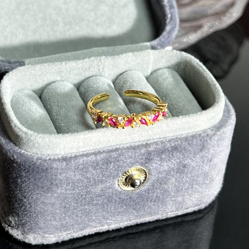 tik tok live stream colored gems series open ring women's simple fashion minority design sweet cool light luxury high-grade accessories Application Scenario