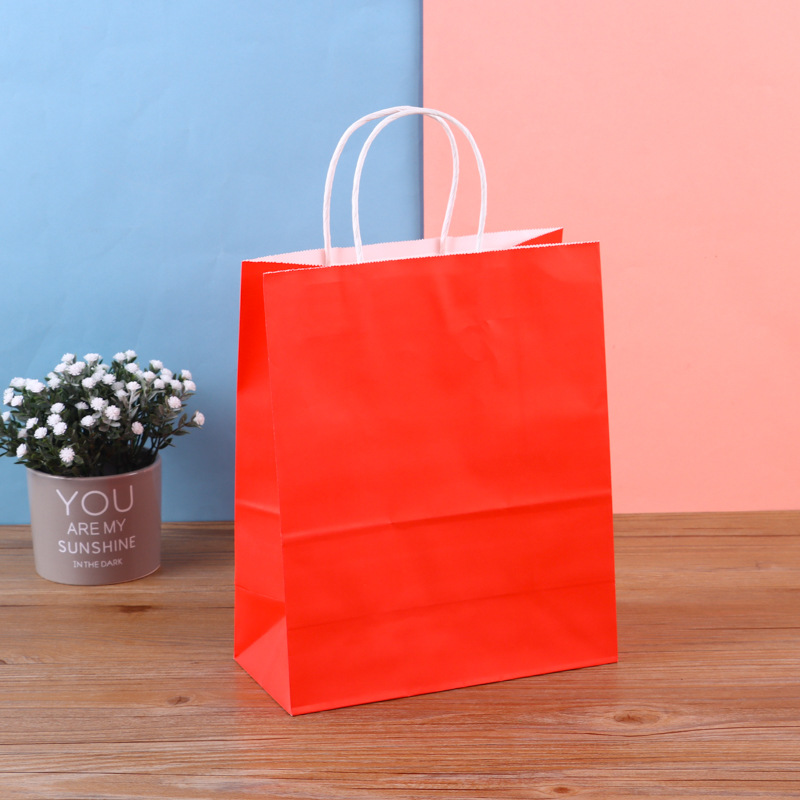 factory in stock kraft paper bag coffee milk tea takeaway kraft paper packing bag clothing baking gift handbag full figure