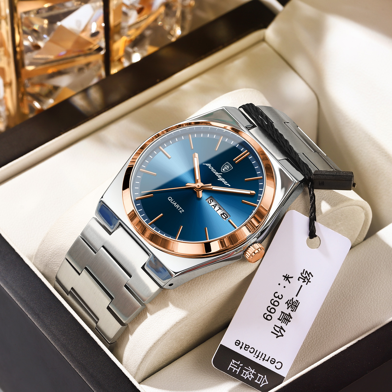 swiss brand luxury men's watch new ultra-thin waterproof quartz watch live broadcast foreign trade popular style one piece dropshipping Specification drawing