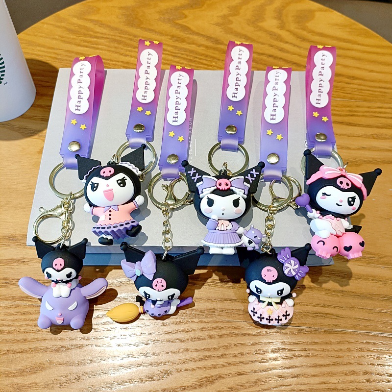 new clow m cartoon key button cute sanrio schoolbag pendant car key chain crane machine small gift Application Scenario