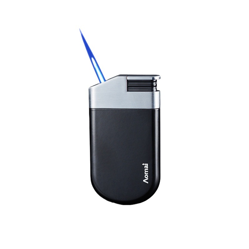 cross-border supply am7209 creative oblique fire direct punch gas lighters metal visual gas chamber windproof cigarette lighter Item Picture
