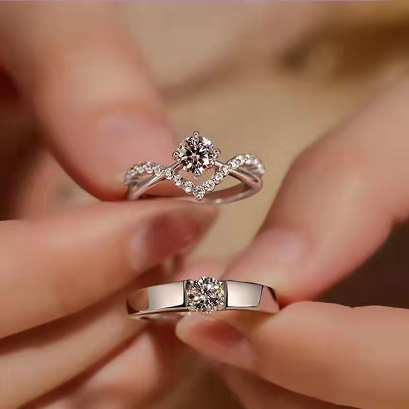 tiktok kuaishou internet hot imitation moissanite diamond ring simulation diamond female light luxury minority advanced exquisite ring ratio Specification drawing
