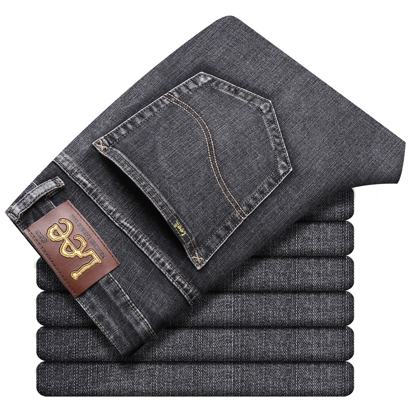 dex jeans men's straight loose elastic business casual autumn and winter thick high-end goods long jeans Application Scenario