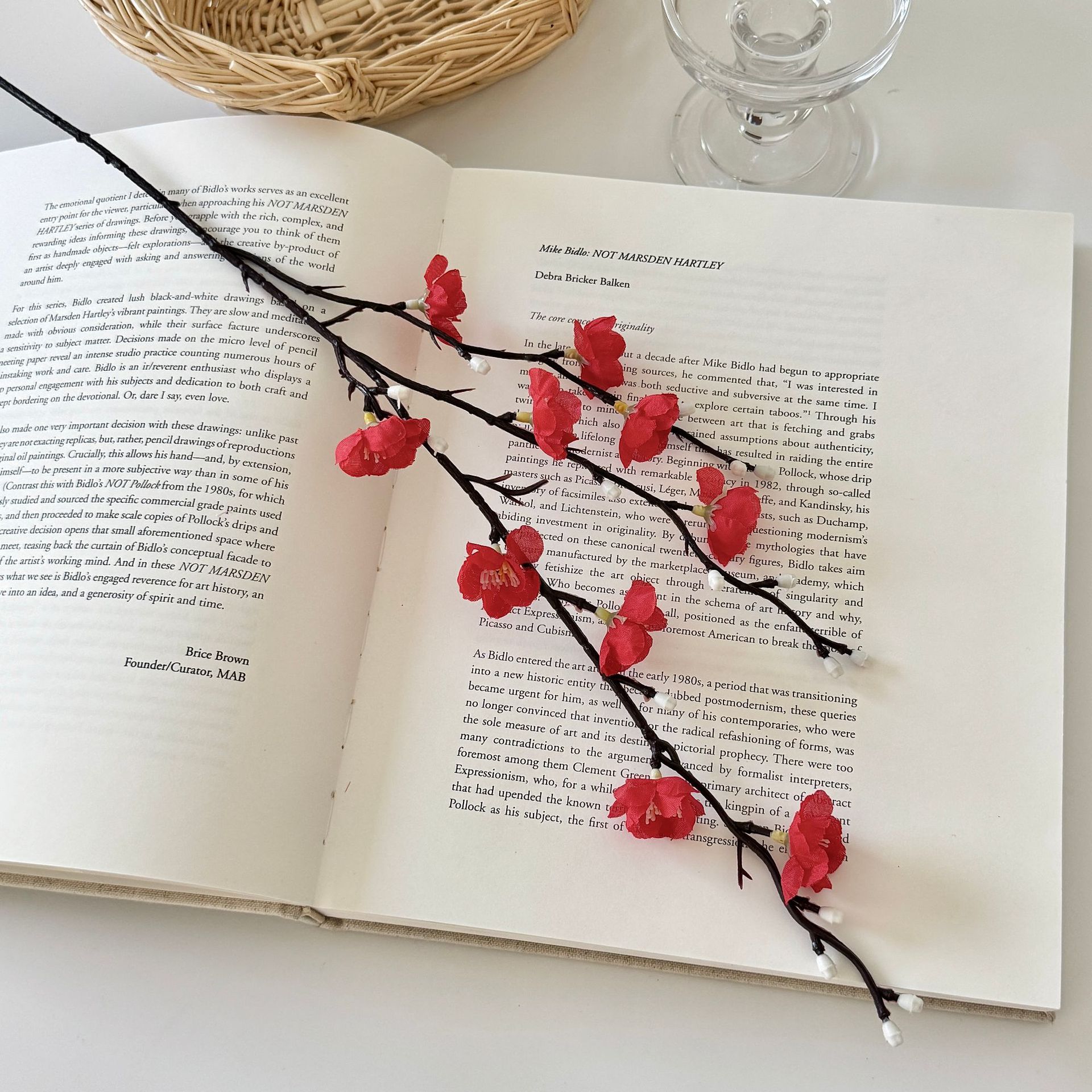 cross-border hot selling 55cm single plum blossom white mini wintersweet artificial flower artificial flowers chinese household decorations arrangement Item Picture