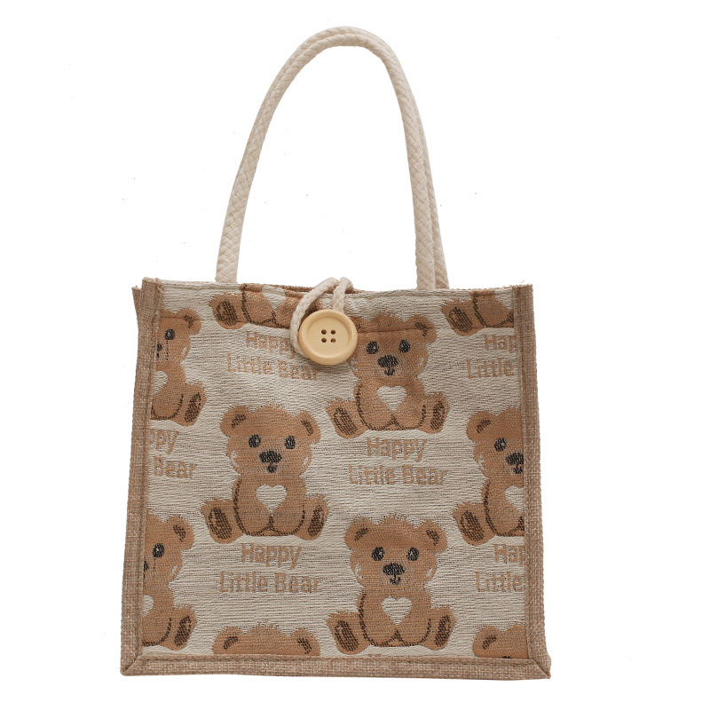 cute bear lunch box lunchbox bag 2022 summer new fashion out hand bag ins shoulder bag Item Picture