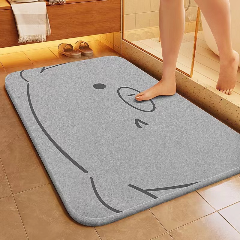 25 household soft diatom ooze bathroom mats bathroom entrance non-slip quick-drying toilet foot mat door mat household carpet details Picture