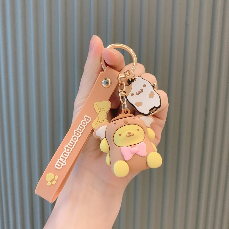 cartoon cute sanrio keychain doll pendant car key ring hanging bag key chain accessories wholesale details Picture