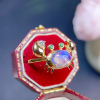 sterling silver inlaid natural moonstone pendant rings ear studs little crab style super cute stone 6*8 mm4 * 6mm Application Scenario