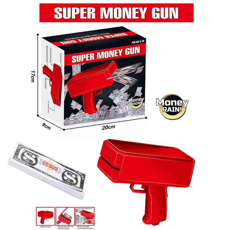 cross-border money spray gun us $jinqiang money spray gun toy money shooting bill gun toy gun source manufacturer money gun full figure