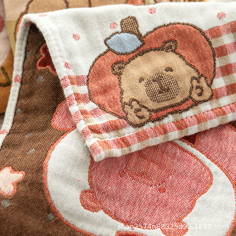 gauze children face towel pure cotton household cotton class a soft face-wiping bath kindergarten baby children towel Specification drawing