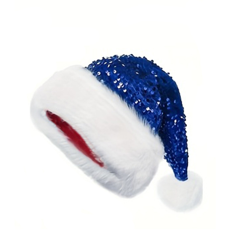 cross-border new arrival christmas decoration atmosphere hat double layer sequin cap haipai fur caps thickened length fur caps 32 * 45cm Application Scenario