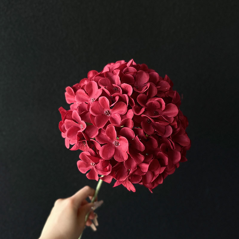 garden big hydrangea artificial flower bouquet home living room decoration artificial flower wholesale hydrangea artificial flower wedding hall Item Picture