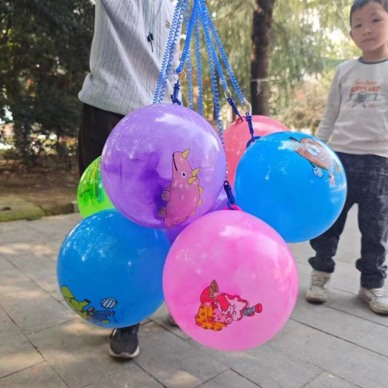 wholesale new light ring ball luminous chain with rope elastic ball pat ball inflatable elastic toy ball Item Picture