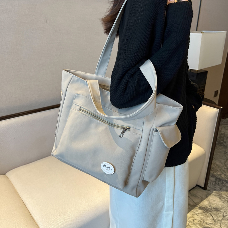 shoulder bag women's large capacity versatile canvas bag student minimalist handbag casual messenger bag tuition bag mummy bag full figure