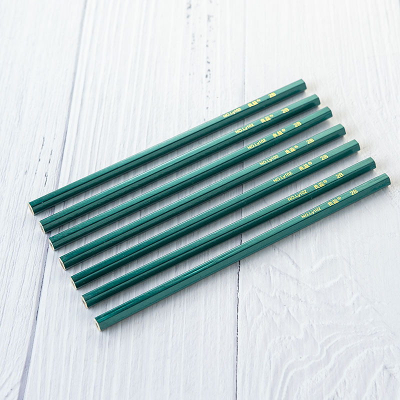 factory supply student 2b pencil green rod hexagonal wooden pole exam sketching pencil painting practice word pencil wholesale Specification drawing