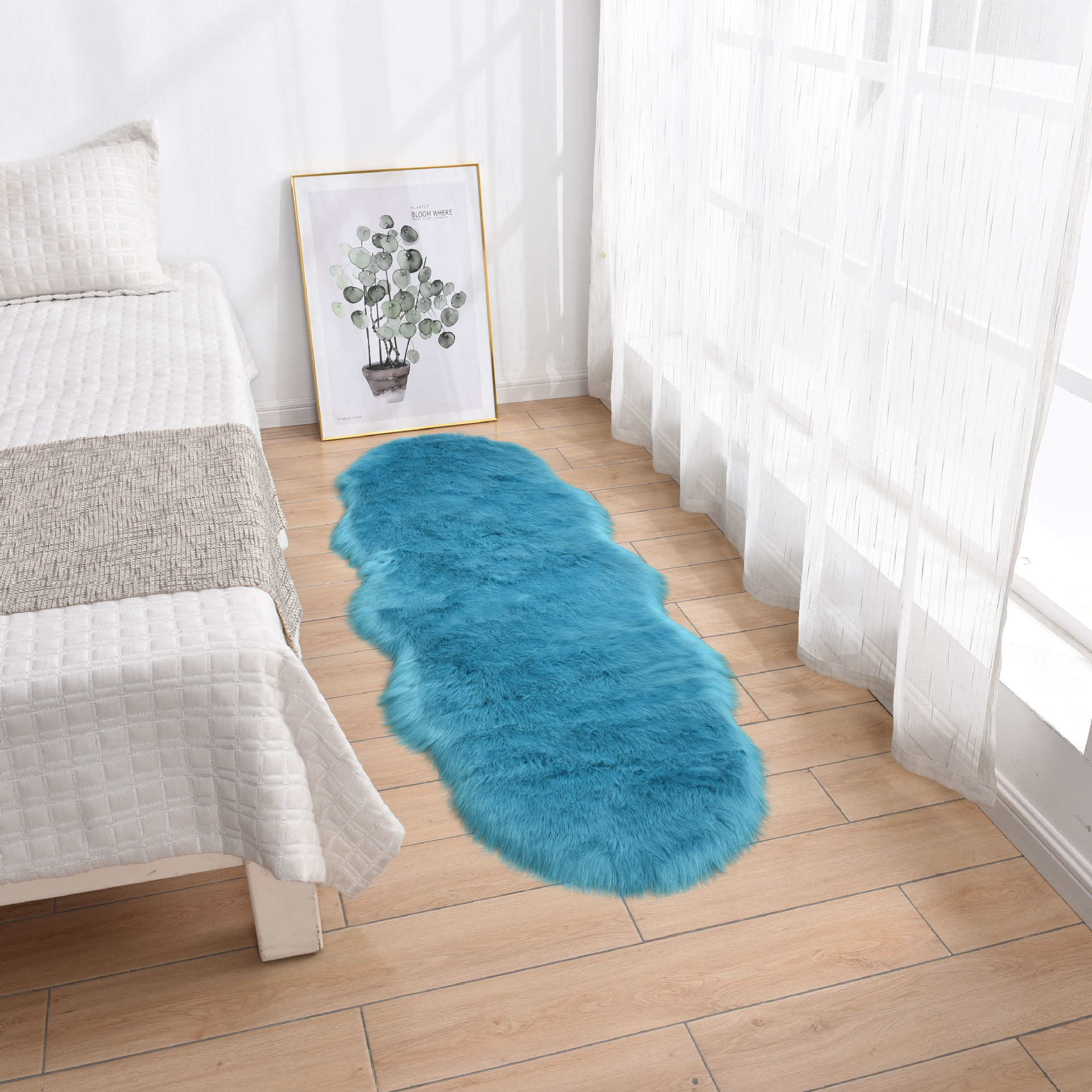 modern minimalist plush carpet living room carpet window cushion bedside mats coffee table wool-like carpet wholesale full figure