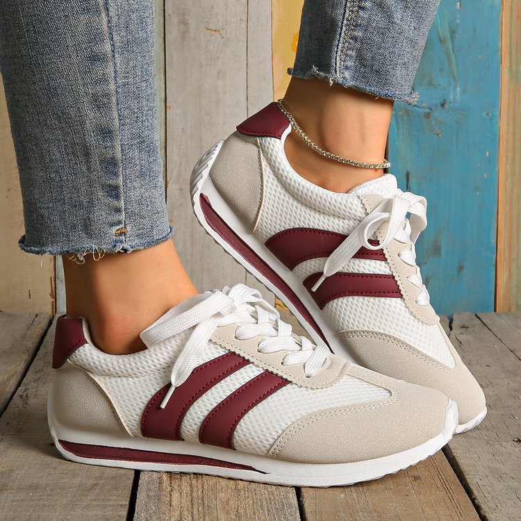 fall 2025 new lace up casual sneakers soft bottom running shoes versatile student shoes flat non-slip women's shoes Specification drawing